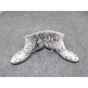 Cavallini Italy Women's Snake Print Leather Boots Size 40 US 10 Ankle Booties